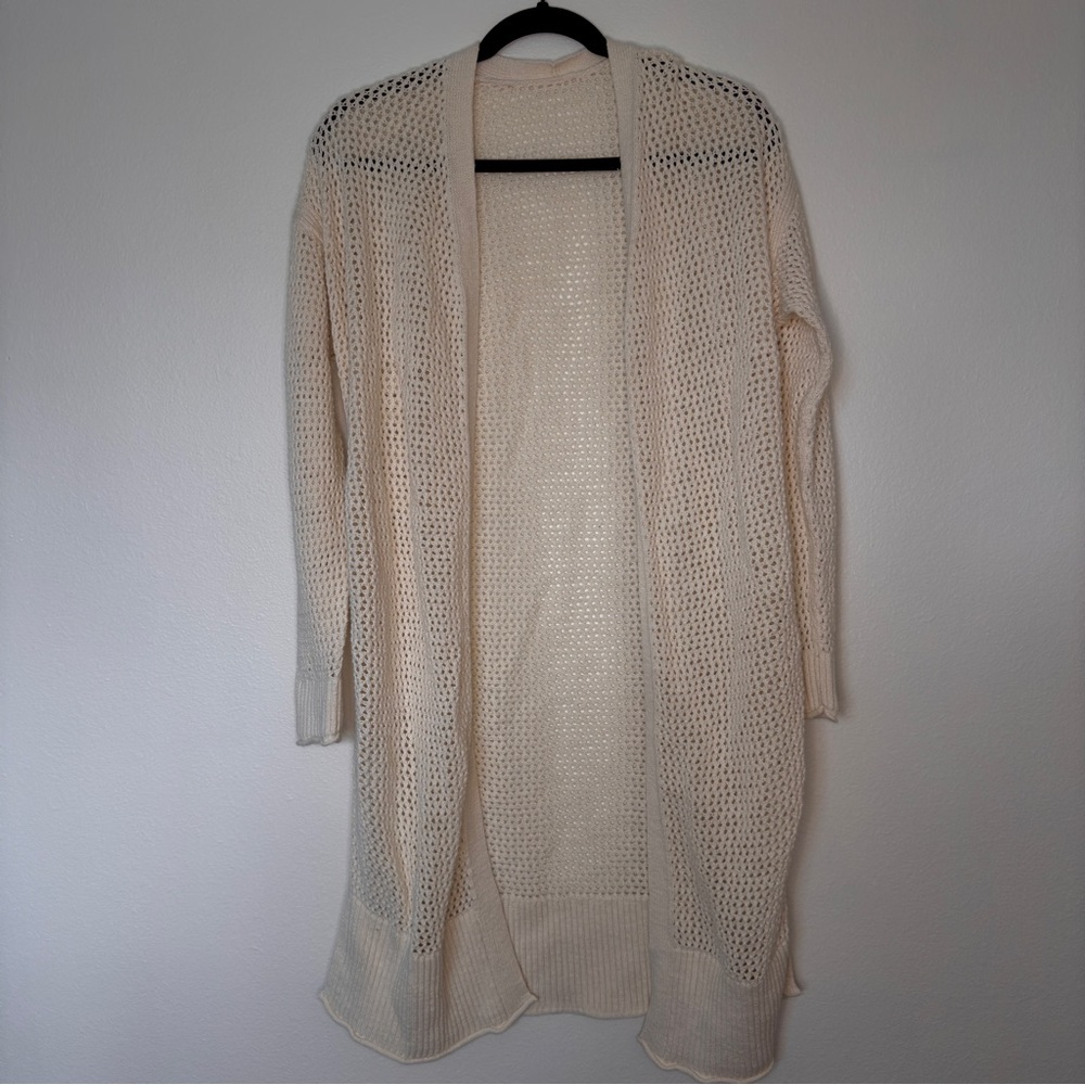 Cream Open-Knit Women's Sweater